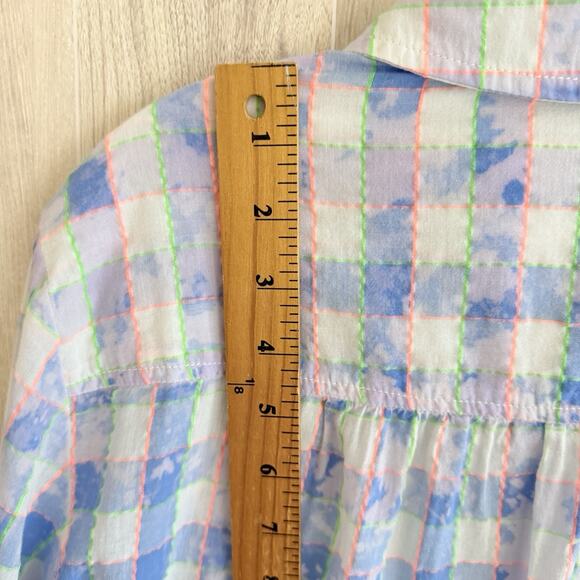 Pilcro And The Letterpress Anthropologie Shirt Womens S Button Up Plaid Splatter - Picture 10 of 13